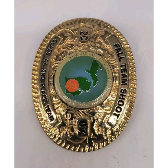 Shooting Gold Fall Team Shoot 2007 Class AA 2nd Place Team Belt Buckle - Picture 4 of 8